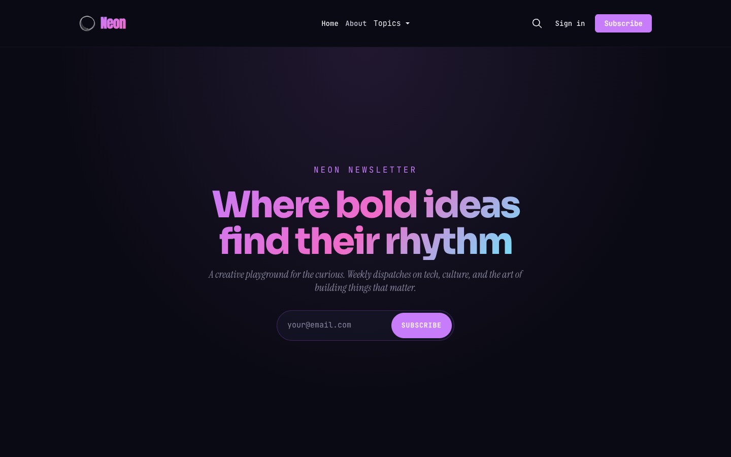 Neon theme screenshot 1