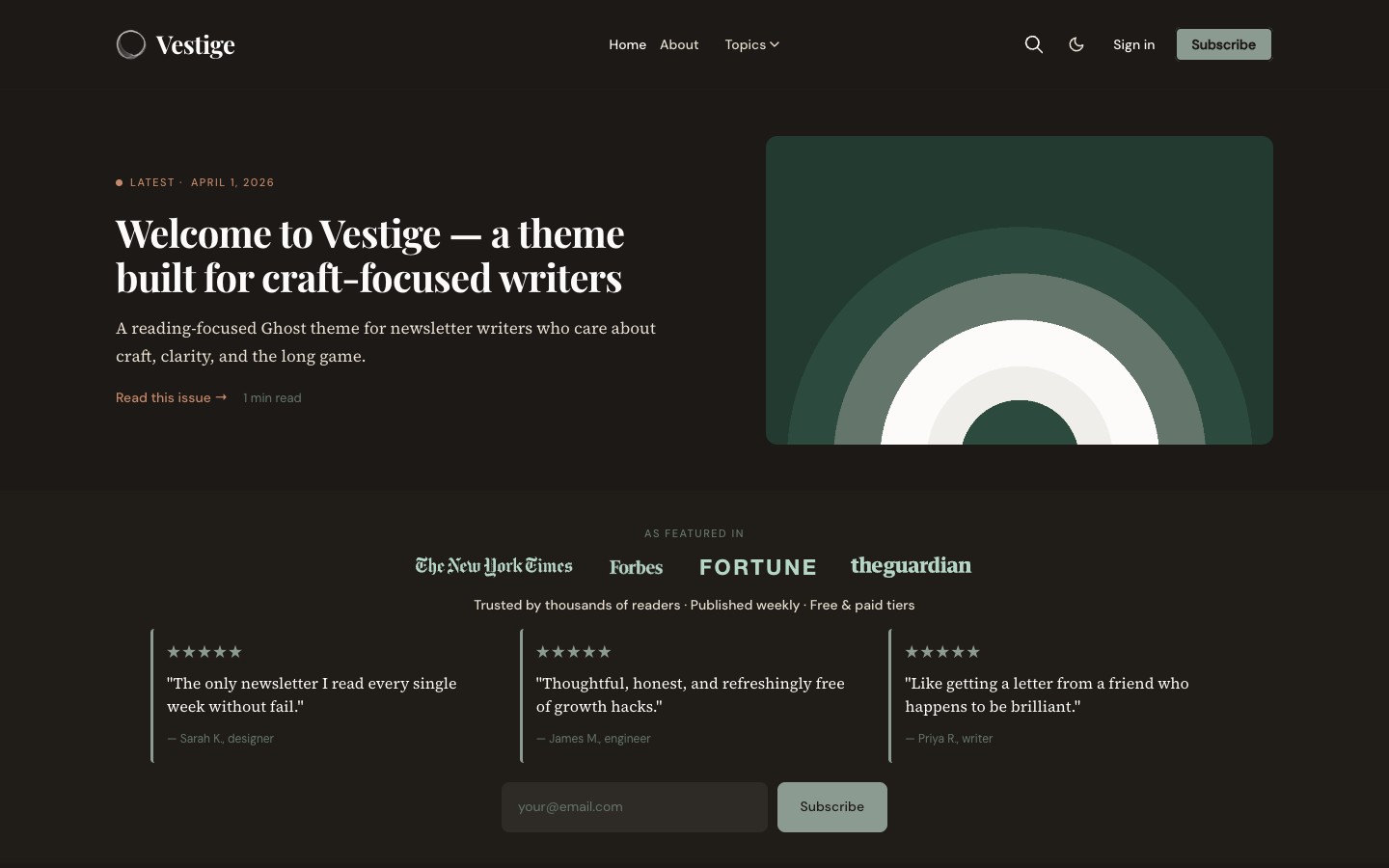 Vestige theme screenshot 6